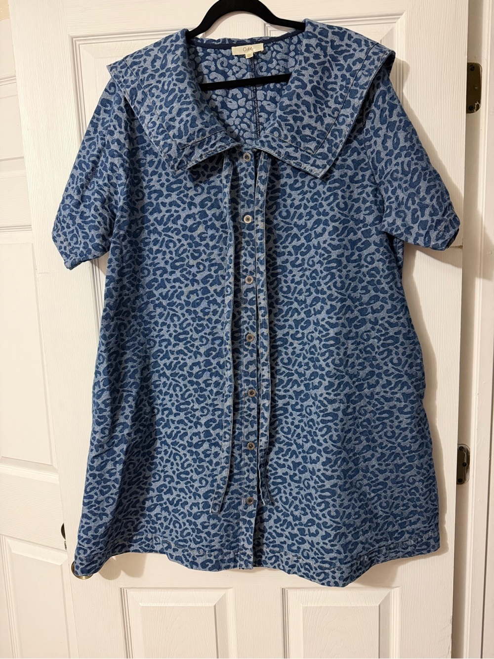 Leopard denim dress